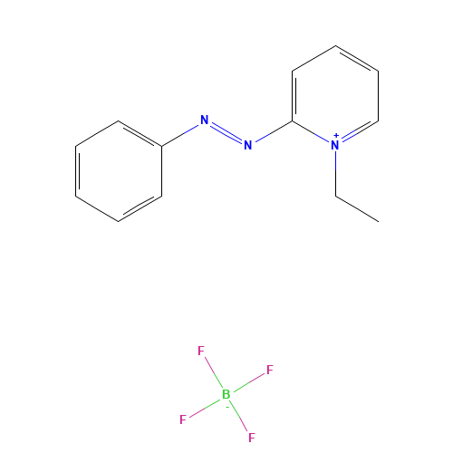 2-((p-Chlorophenyl)azo)-1-ethylpyridiniumtetrafluoroborate (CAS: 16600-15-0) - Chemical Structure and Molecular Formula 