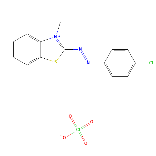 2-((p-Chlorophenyl)azo)-3-methylbenzothiazoliumperchlorate (CAS: 16600-06-9) - Chemical Structure and Molecular Formula 