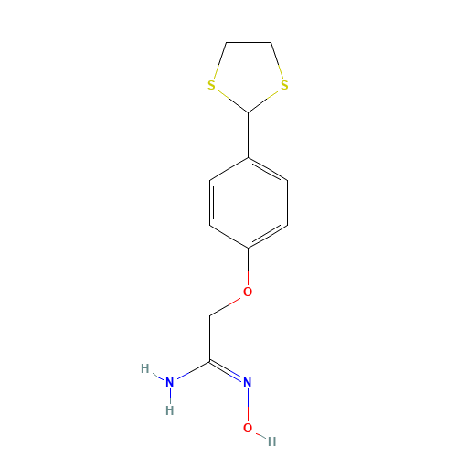 2-[4-(1,3-DITHIOLAN-2-YL)PHENOXY]ACETAMIDOXIME (CAS: 262607-85-2) - Chemical Structure and Molecular Formula 