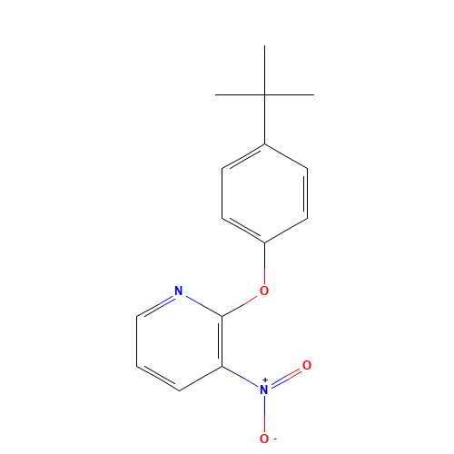 2-[4-(TERT-BUTYL)PHENOXY]-3-NITROPYRIDINE (CAS: 246236-65-7) - Chemical Structure and Molecular Formula 
