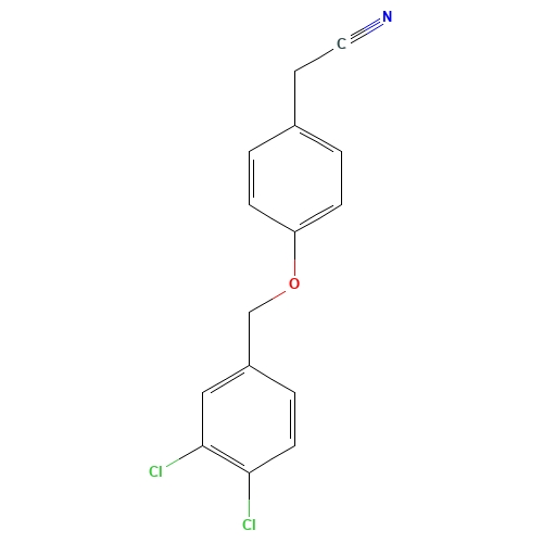 2-(4-[(3,4-DICHLOROBENZYL)OXY]PHENYL)ACETONITRILE (CAS: 175135-34-9) - Chemical Structure and Molecular Formula 