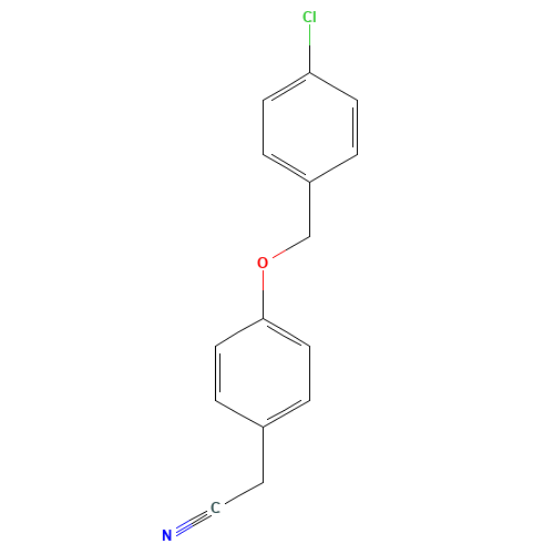 2-(4-[(4-CHLOROBENZYL)OXY]PHENYL)ACETONITRILE (CAS: 175135-36-1) - Chemical Structure and Molecular Formula 