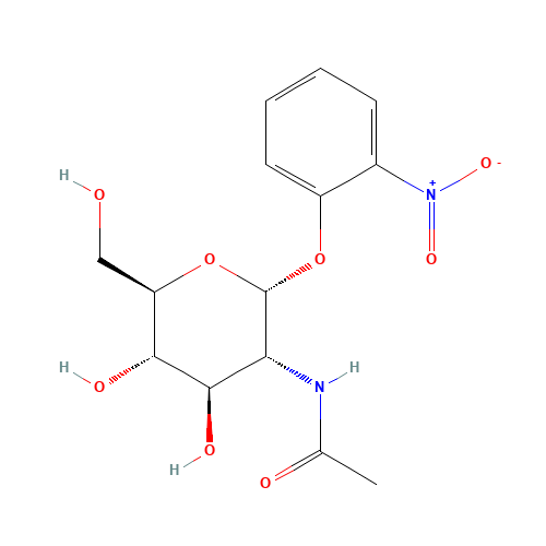 2'-NITROPHENYL-2-ACETAMIDO-2-DEOXY-ALPHA-D-GLUCOPYRANOSIDE (CAS: 10139-01-2) - Chemical Structure and Molecular Formula 