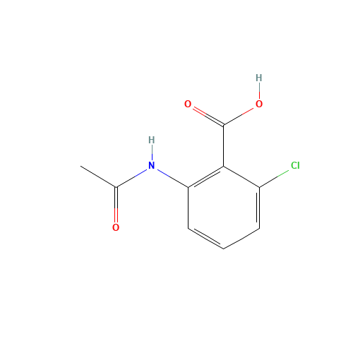 2-ACETAMIDO-6-CHLOROBENZOIC ACID (CAS: 19407-42-2) - Chemical Structure and Molecular Formula 