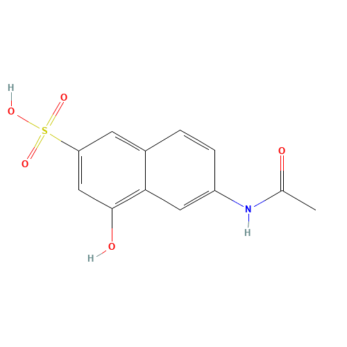 2-Acetamido-8-naphthol-6-sufonic acid (N-acetyl gamma acid) (CAS: 6361-41-7) - Chemical Structure and Molecular Formula 