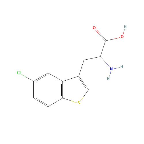 2-Amino-3-(5-chlorobenzo[b]thiophen-3-yl)propanoic acid (CAS: 23906-28-7) - Chemical Structure and Molecular Formula 