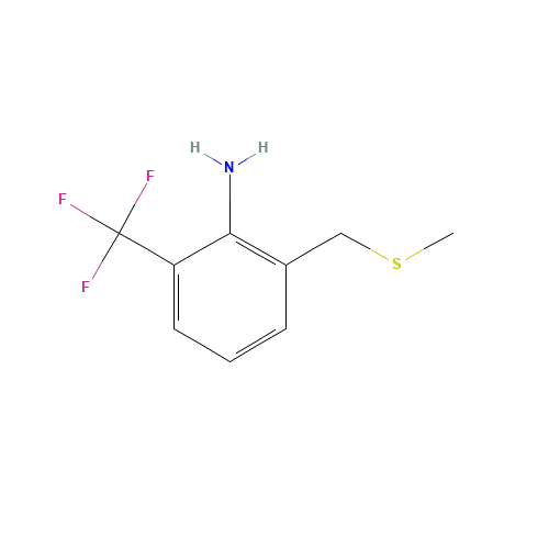 2-AMINO-3-(METHYLTHIOMETHYL)BENZOTRIFLUORIDE (CAS: 88301-96-6) - Chemical Structure and Molecular Formula 