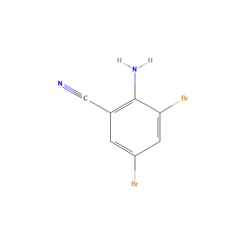 2-AMINO-3,5-DIBROMOBENZONITRILE (CAS: 68385-95-5) - Chemical Structure and Molecular Formula 