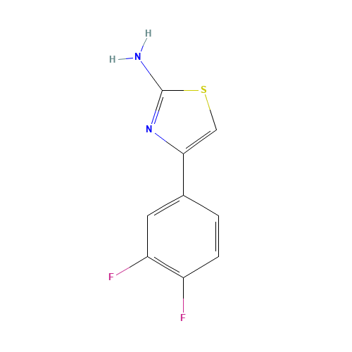 2-AMINO-4-(3,4-DIFLUOROPHENYL)THIAZOLE (CAS: 175135-32-7) - Chemical Structure and Molecular Formula 