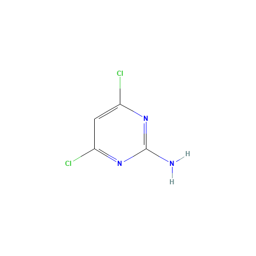 2-Amino-4,6-dichloropyrimidine (CAS: 56-05-3) - Chemical Structure and Molecular Formula 