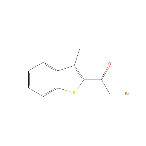2-BROMO-1-(5-CHLORO-3-METHYLBENZO[B]THIOPHEN-2-YL)ETHAN-1-ONE (CAS: 118337-33-0) - Chemical Structure and Molecular Formula 