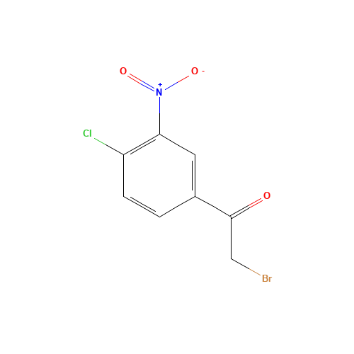 2-BROMO-1-(4-CHLORO-3-NITROPHENYL)ETHAN-1-ONE (CAS: 22019-49-4) - Chemical Structure and Molecular Formula 