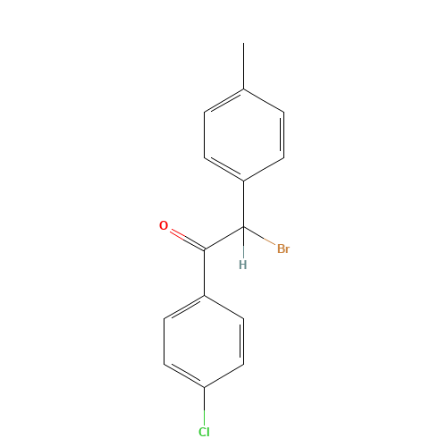 2-BROMO-1-(4-CHLOROPHENYL)-2-(4-METHYLPHENYL)ETHAN-1-ONE (CAS: 119267-79-7) - Chemical Structure and Molecular Formula 