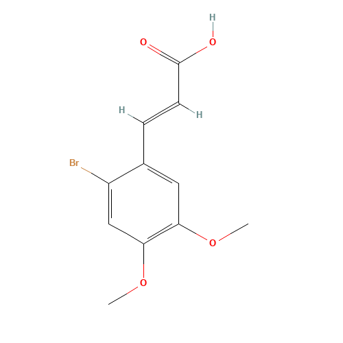 2-BROMO-4,5-DIMETHOXYCINNAMIC ACID (CAS: 151539-52-5) - Chemical Structure and Molecular Formula 