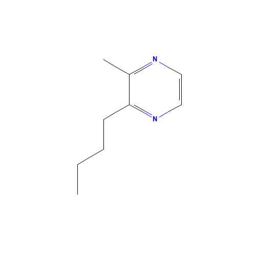 2-N-BUTYL-3-METHYLPYRAZINE (CAS: 15987-00-5) - Chemical Structure and Molecular Formula 