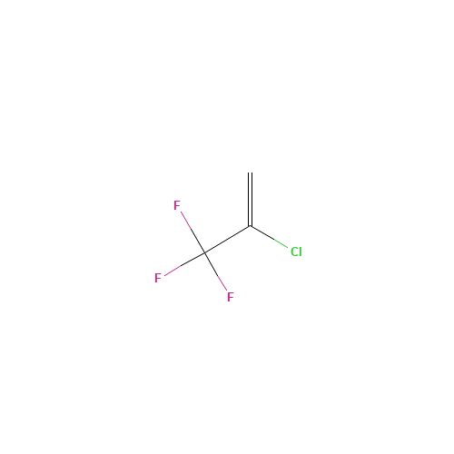 2-CHLORO-3,3,3-TRIFLUOROPROPENE (CAS: 2730-62-3) - Chemical Structure and Molecular Formula 