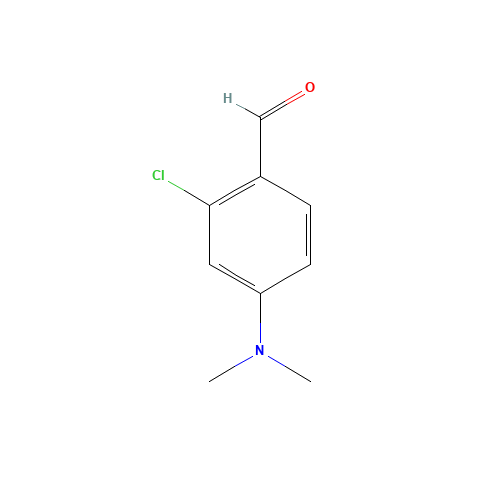 2-CHLORO-4-(DIMETHYLAMINO)BENZALDEHYDE (CAS: 1424-66-4) - Chemical Structure and Molecular Formula 