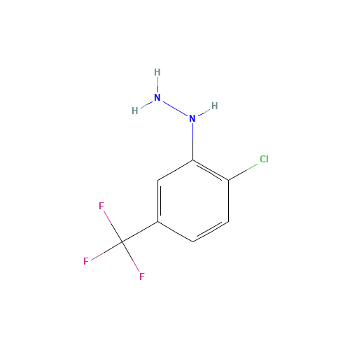 1-[2-CHLORO-5-(TRIFLUOROMETHYL)PHENYL]HYDRAZINE (CAS: 1869-22-3) - Chemical Structure and Molecular Formula 