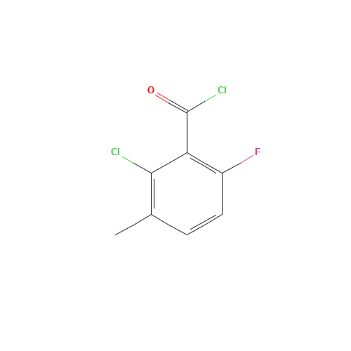 2-CHLORO-6-FLUORO-3-METHYLBENZOYL CHLORIDE (CAS: 261762-82-7) - Chemical Structure and Molecular Formula 