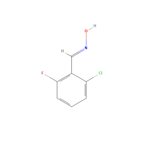 2-CHLORO-6-FLUOROBENZALDOXIME (CAS: 443-33-4) - Chemical Structure and Molecular Formula 
