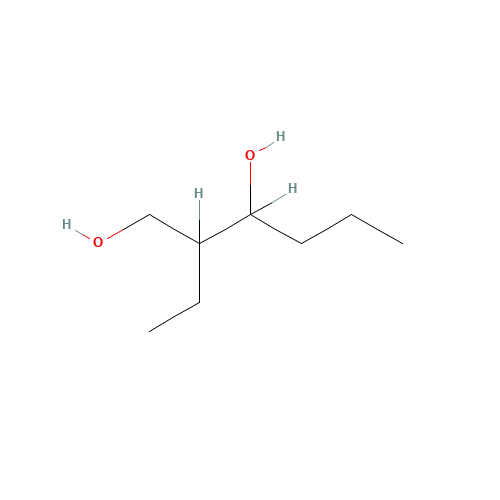 2-Ethyl-1,3-hexanediol (CAS: 94-96-2) - Chemical Structure and Molecular Formula 