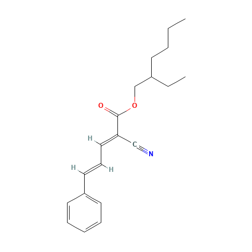 2-Ethylhexyl 2-cyano-5-phenyl-2,4-pentadienoate (CAS: 131512-74-8) - Chemical Structure and Molecular Formula 