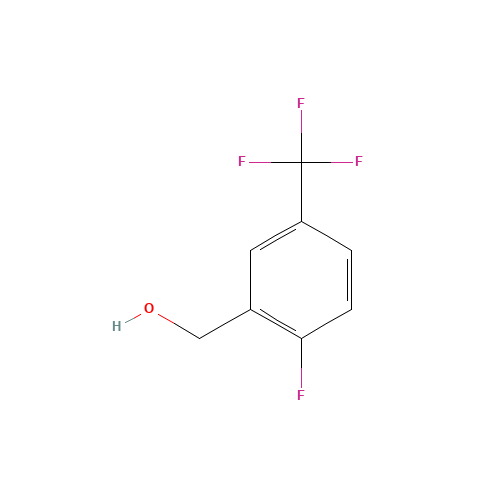 2-FLUORO-5-(TRIFLUOROMETHYL)BENZYL ALCOHOL (CAS: 207974-09-2) - Chemical Structure and Molecular Formula 
