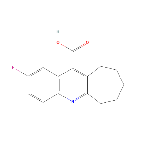 2-FLUORO-7,8,9,10-TETRAHYDRO-6H-CYCLOHEPTA[B]QUINOLINE-11-CARBOXYLIC ACID (CAS: 1555-11-9) - Chemical Structure and Molecular Formula 