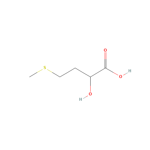 2-HYDROXY-4-(METHYLTHIO)BUTYRIC ACID (CAS: 583-91-5) - Chemical Structure and Molecular Formula 