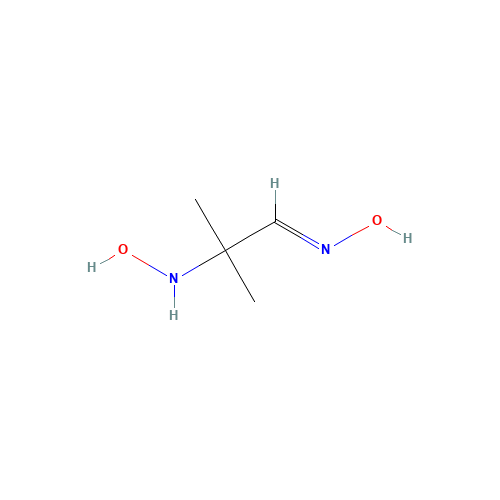 2-(HYDROXYAMINO)-2-METHYLPROPANAL OXIME (CAS: 60983-81-5) - Chemical Structure and Molecular Formula 