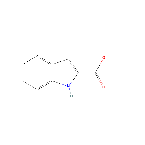 Methyl 1H-indole-2-carboxylate (CAS: 1202-04-6) - Chemical Structure and Molecular Formula 