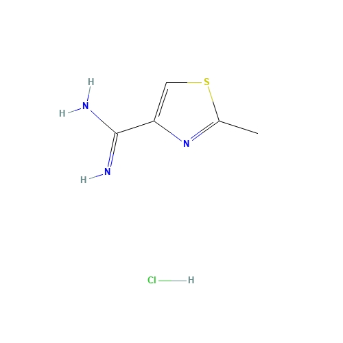 2-METHYL-1,3-THIAZOLE-4-CARBOXIMIDAMIDE HYDROCHLORIDE (CAS: 18876-82-9) - Chemical Structure and Molecular Formula 