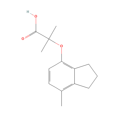 2-METHYL-2-[(7-METHYL-2,3-DIHYDRO-1H-INDEN-4-YL)OXY]PROPANOIC ACID (CAS: 175136-07-9) - Chemical Structure and Molecular Formula 
