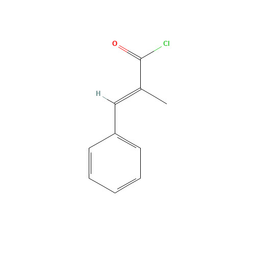 (E)-2-METHYL-3-PHENYL-ACRYLOYL CHLORIDE (CAS: 35086-87-4) - Chemical Structure and Molecular Formula 