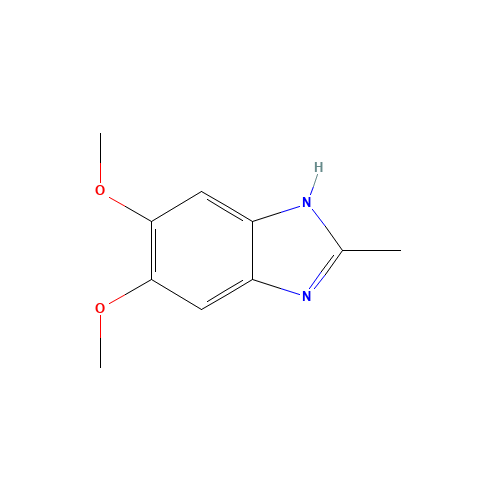 2-METHYL-5,6-DIMETHOXYBENZIMIDAZOLE (CAS: 51437-32-2) - Chemical Structure and Molecular Formula 