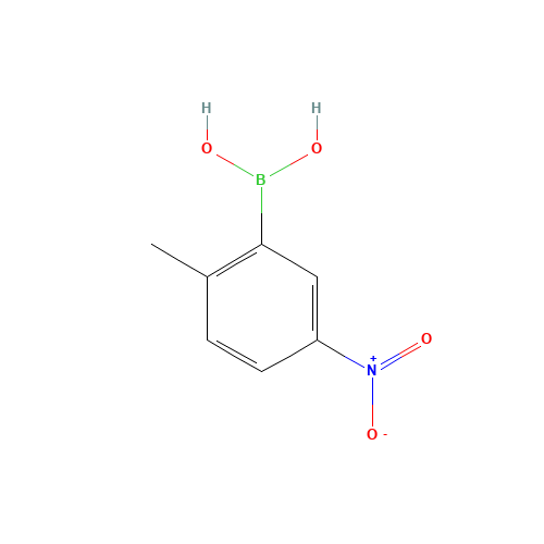 (2-METHYL-5-NITROPHENYL)BORONIC ACID (CAS: 100960-11-0) - Chemical Structure and Molecular Formula 