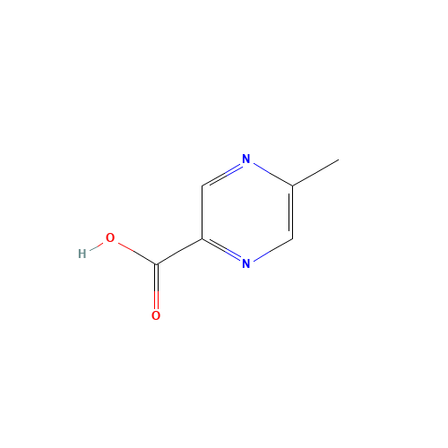 5-Methyl-2-pyrazinecarboxylic acid (CAS: 5521-55-1) - Chemical Structure and Molecular Formula 