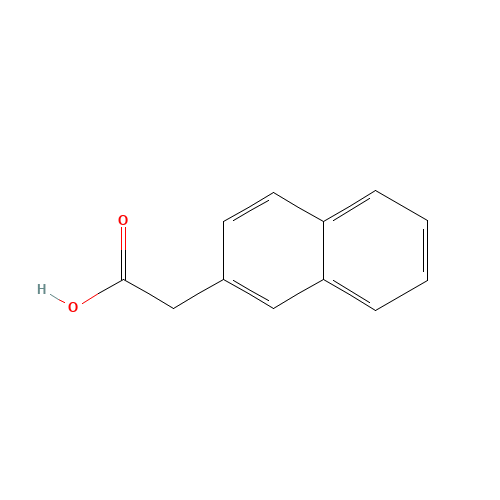 2-Naphthylacetic acid (CAS: 581-96-4) - Chemical Structure and Molecular Formula 