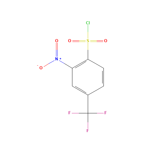 2-NITRO-4-(TRIFLUOROMETHYL)BENZENESULFONYL CHLORIDE (CAS: 837-95-6) - Chemical Structure and Molecular Formula 