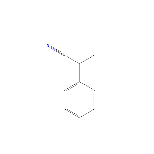 2-PHENYLBUTYRONITRILE (CAS: 769-68-6) - Chemical Structure and Molecular Formula 
