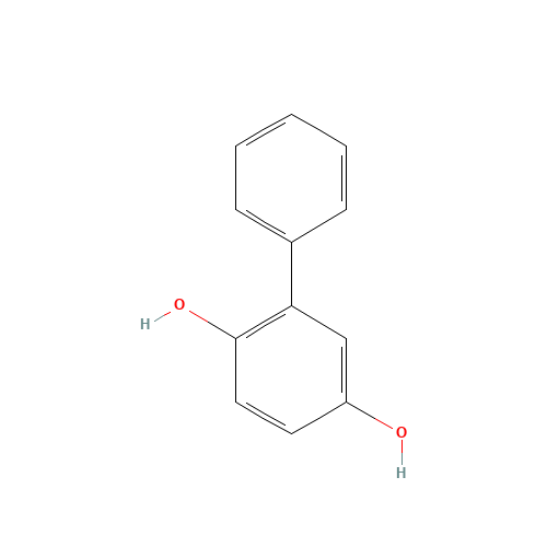 PHENYLHYDROQUINONE (CAS: 1079-21-6) - Chemical Structure and Molecular Formula 