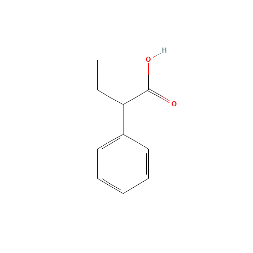2-Phenylbutyric acid (CAS: 90-27-7) - Chemical Structure and Molecular Formula 