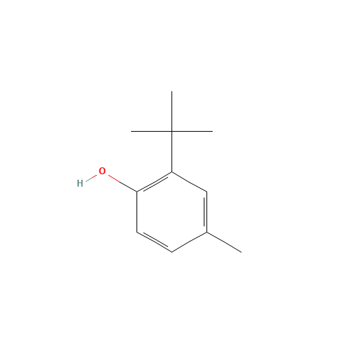 2-tert-Butyl-4-methylphenol (CAS: 2409-55-4) - Chemical Structure and Molecular Formula 