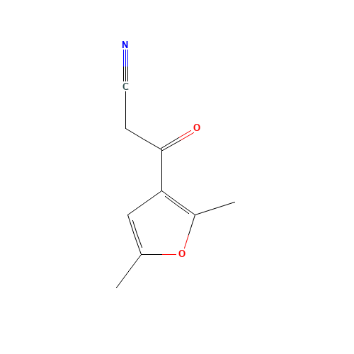 3-(2,5-DIMETHYL-3-FURYL)-3-OXOPROPANENITRILE (CAS: 175276-62-7) - Chemical Structure and Molecular Formula 