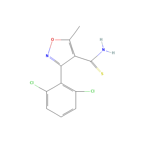 3-(2,6-DICHLOROPHENYL)-5-METHYLISOXAZOLE-4-CARBOTHIOAMIDE (CAS: 175204-43-0) - Chemical Structure and Molecular Formula 