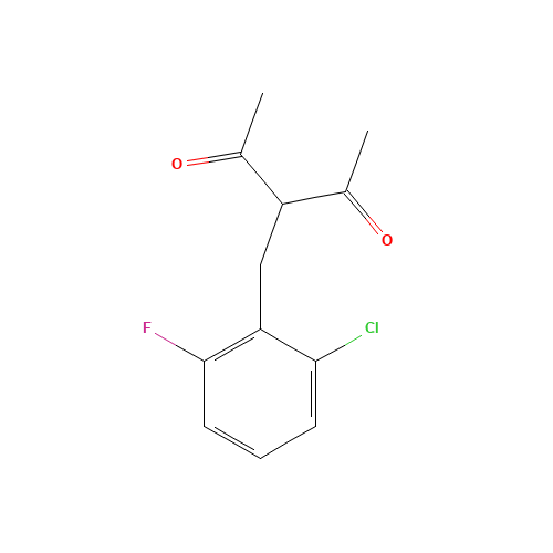 3-(2-CHLORO-6-FLUOROBENZYL)PENTANE-2,4-DIONE (CAS: 175136-74-0) - Chemical Structure and Molecular Formula 