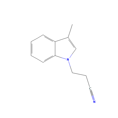 3-(3-METHYL-1H-INDOL-1-YL)PROPANENITRILE (CAS: 4414-81-7) - Chemical Structure and Molecular Formula 