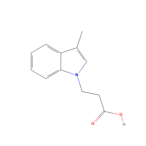 3-(3-METHYL-1H-INDOL-1-YL)PROPANOIC ACID (CAS: 57662-47-2) - Chemical Structure and Molecular Formula 