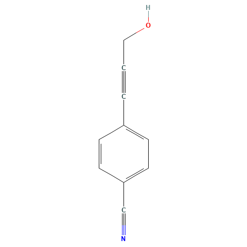 4-(3-HYDROXY-PROP-1-YNYL)-BENZONITRILE (CAS: 80151-16-2) - Chemical Structure and Molecular Formula 