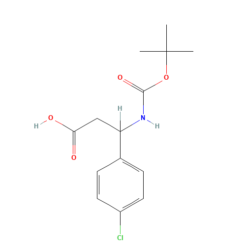 3-N-Boc-Amino-3-(4-chlorophenyl)propionic acid (CAS: 284493-65-8) - Chemical Structure and Molecular Formula 